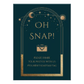 Celestial Green Gold Sun Moon Stars Oh Snap Perfect Poster (Voorkant)