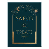 Celestial Green Gold Verjaardag snoep & lekkernije Perfect Poster (Voorkant)