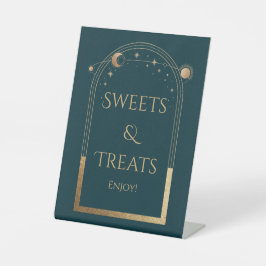 Celestial Green Gold Verjaardag snoep & lekkernije Reclamebord Met Voetstuk