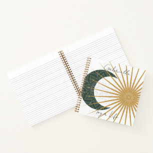 Celestial Green Yellow Sun Moon Mandala Yoga Notitieboek