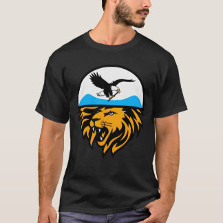 Celestial Guardian: Eagle en Leeuw Embleem T-shirt