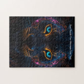 Celestial Guardian - Neon Black Leopard Legpuzzel (Horizontaal)
