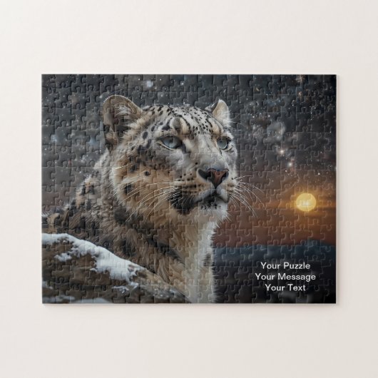 Celestial Guardian – Snow Leopard Legpuzzel (Horizontaal)