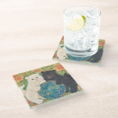 Celestial Guardians: Cosmic Harmony Glazen Onderzetter (Schuin)