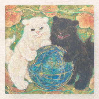 Celestial Guardians: Cosmic Harmony Glazen Onderzetter