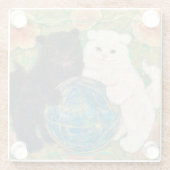 Celestial Guardians: Cosmic Harmony Glazen Onderzetter (Achterkant)