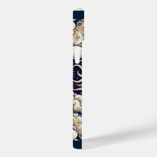  Celestial Half Sun & Moon Blue Yellow Case-Mate iPhone Case (Achterkant / Rechts)