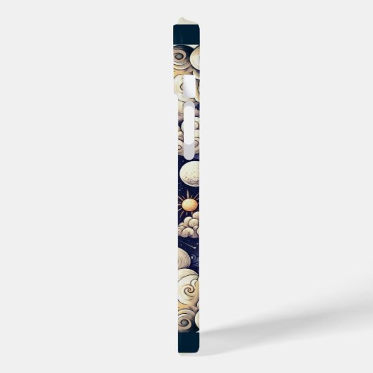 Celestial Half Sun & Moon Blue Yellow Case-Mate iPhone Case (Achterkant / Links)