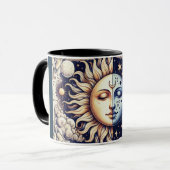 Celestial Half Sun & Moon Blue Yellow Mok (Voorkant links)