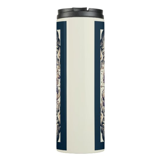 Celestial Half Sun & Moon Blue Yellow Thermosbeker (Achterkant)