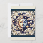 Celestial Half Sun & Moon Cream Beige Kaart (Achterkant)