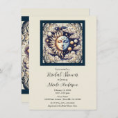 Celestial Half Sun & Moon Cream Beige Kaart (Voorkant / Achterkant)