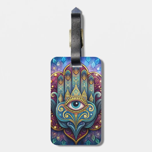 Celestial Hamsa Bagagelabel (Achterkant verticaal)