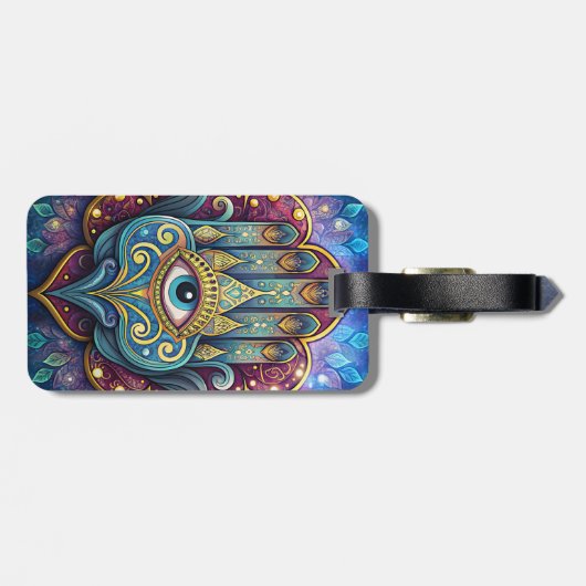 Celestial Hamsa Bagagelabel (Achterkant horizontaal)