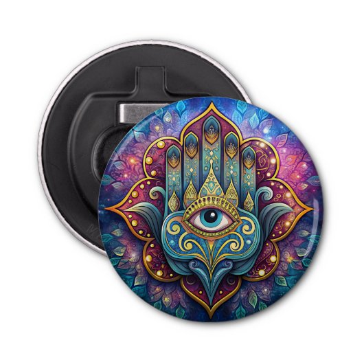 Celestial Hamsa  Button Flesopener (Voorkant)