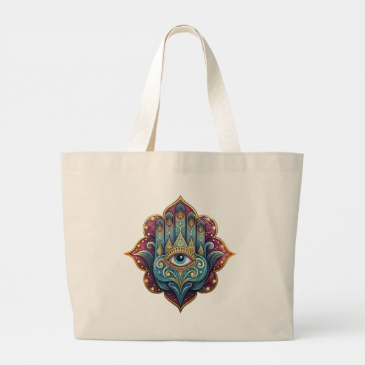 Celestial Hamsa  Grote Tote Bag (Achterkant)