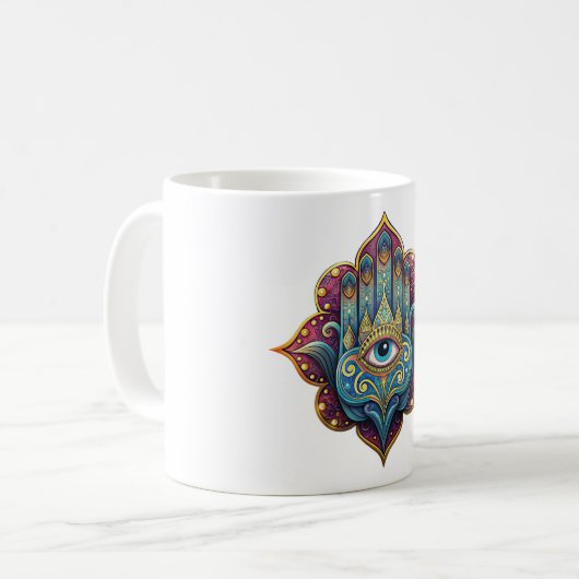 Celestial Hamsa Koffiemok (Voorkant links)