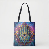 Celestial Hamsa Tote Bag (Voorkant)