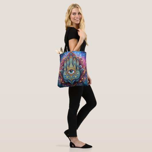 Celestial Hamsa Tote Bag (Op model)
