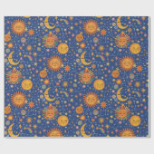 Celestial Hand Drawn Pattern - Wrapping Paper Roll Cadeaupapier (Vlak)