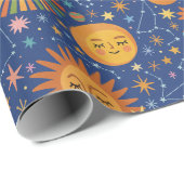 Celestial Hand Drawn Pattern - Wrapping Paper Roll Cadeaupapier (Rol Hoek)