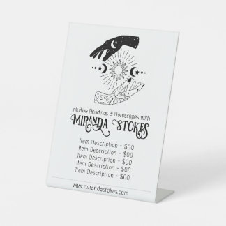 Celestial Hands Sun Moon Tarot Reader prijslijst Reclamebord Met Voetstuk