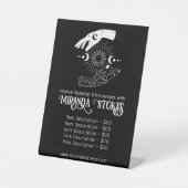 Celestial Hands Sun Moon Tarot Reader prijslijst Reclamebord Met Voetstuk (Voorkant)