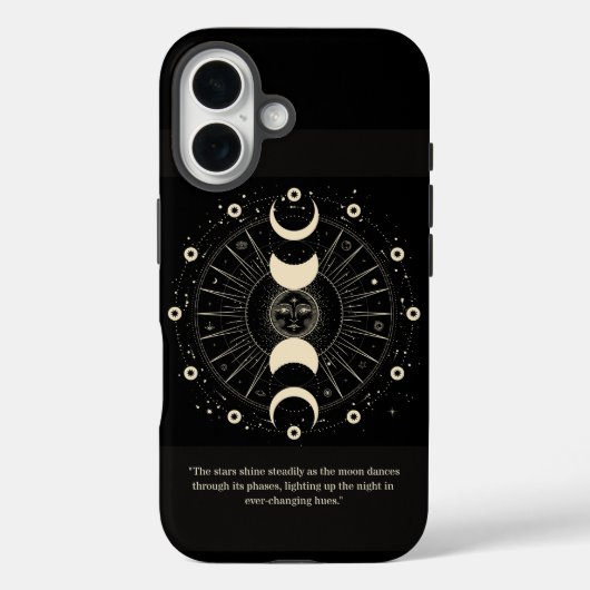 Celestial Harmony: Fasen van de Maan iPhone Case (Achterkant)