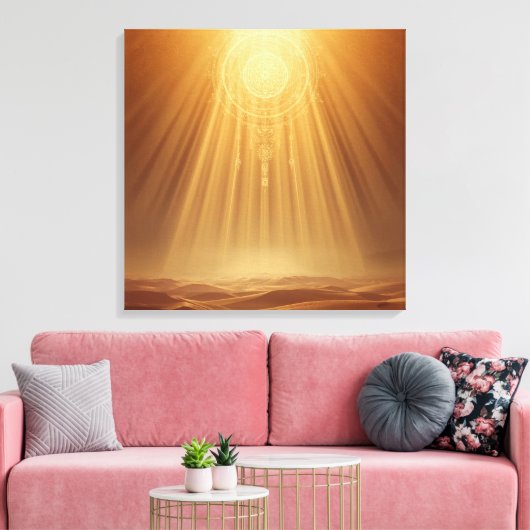 Celestial Harmony Gateway Boho Wall Art | Sacred Canvas Afdruk (Insitu (Woonkamer))