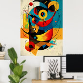 Celestial Harmony – Mid-Century Geometric Flow Wal Poster (Thuiskantoor)
