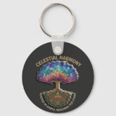 Celestial Harmony Tree - Cosmic Meditation Mandala Sleutelhanger (Voorkant)