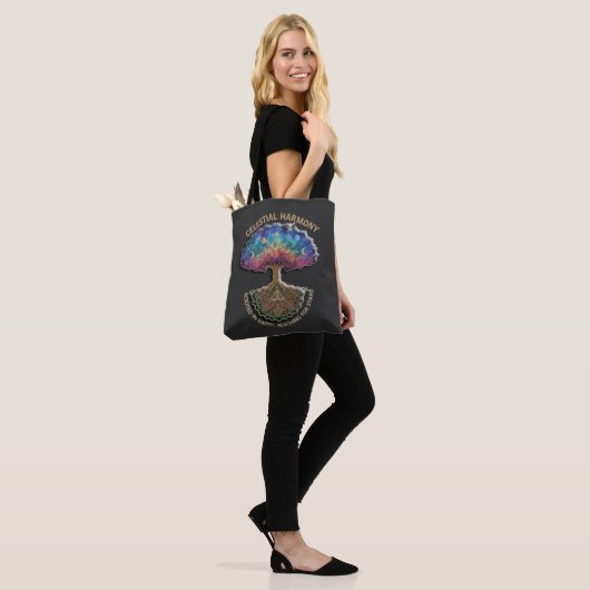 Celestial Harmony Tree - Cosmic Meditation Mandala Tote Bag (Op model)