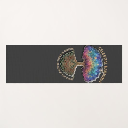Celestial Harmony Tree | Cosmic Meditation Mandala Yogamat (Voorkant (horizontaal))