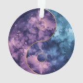 Celestial Harmony: Watercolor Nebula Yin Yang Ornament (achterkant)