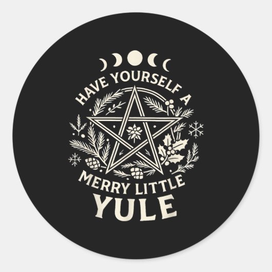 Celestial Have Yourself A Merry Little Solstice Yu Ronde Sticker (Voorkant)