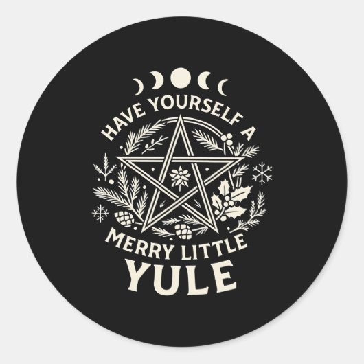 Celestial Have Yourself A Merry Little Solstice Yu Ronde Sticker (Voorkant)