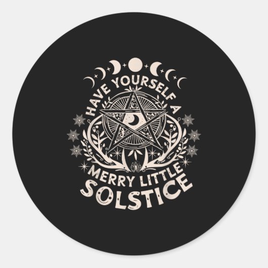 Celestial Have Yourself A Merry Little Solstice Yu Ronde Sticker (Voorkant)