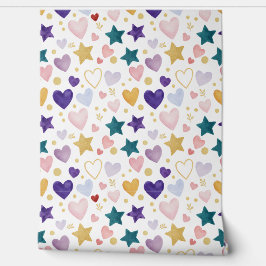 Celestial Hearts & Stars Behang