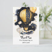 Celestial Hete Luchtballon Baby shower Bedankkaart (Staand voorkant)
