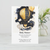 Celestial Hete Luchtballon Baby shower Kaart (Staand voorkant)