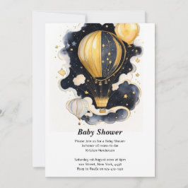 Celestial Hete Luchtballon Baby shower Kaart