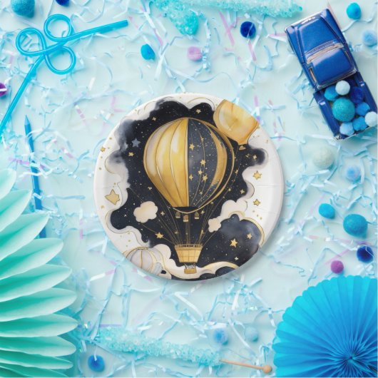 Celestial Hete Luchtballon Baby shower Papieren Bordje (Feest)