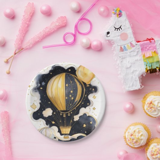Celestial Hete Luchtballon Baby shower Papieren Bordje (Feest)