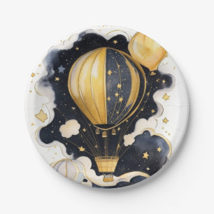 Celestial Hete Luchtballon Baby shower Papieren Bordje