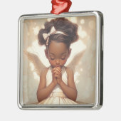 Celestial Holiday Wonder Black Angel Metalen Ornament (Links)