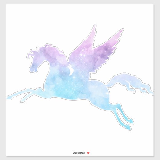 Celestial Holographic Rainbow Pegasus XL Vinyl Sticker (Vel)