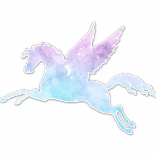Celestial Holographic Rainbow Pegasus XL Vinyl Sticker (Voorkant)
