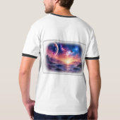 Celestial Horizon Galaxy Ringert-shirt T-shirt (Achterkant volledig)