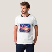 Celestial Horizon Galaxy Ringert-shirt T-shirt (Voorkant volledig)