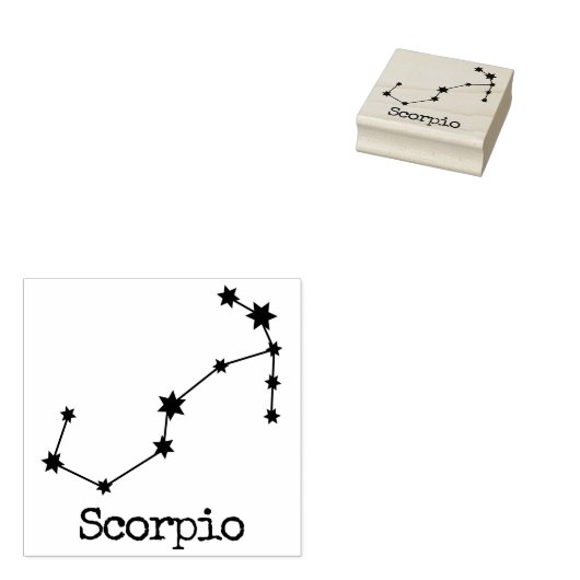 Celestial Horoscope Scorpio Rubberstempel (Gestempeld)